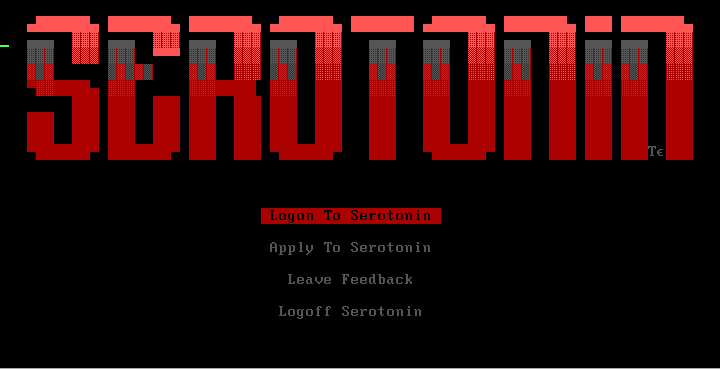 Serotonin login screen